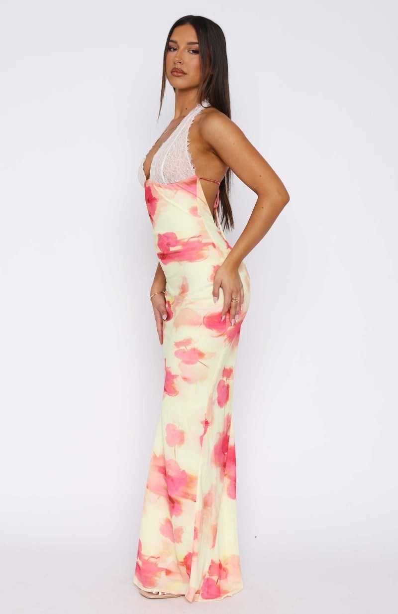 White Fox Beyond The Stars Maxi Dress Summer Sun | ZPGYNW-376