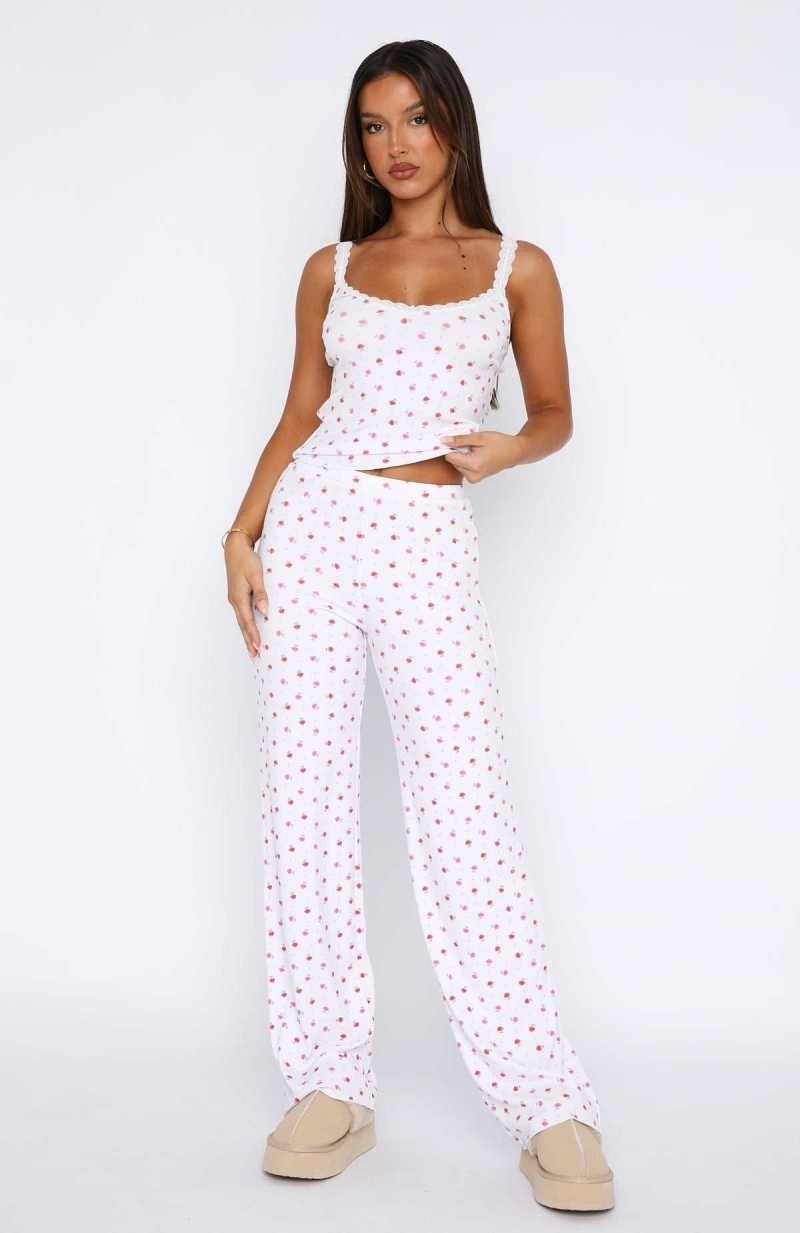 White Fox Blissful Dreams Pyjamas Set Bloom | HPAMDQ-789