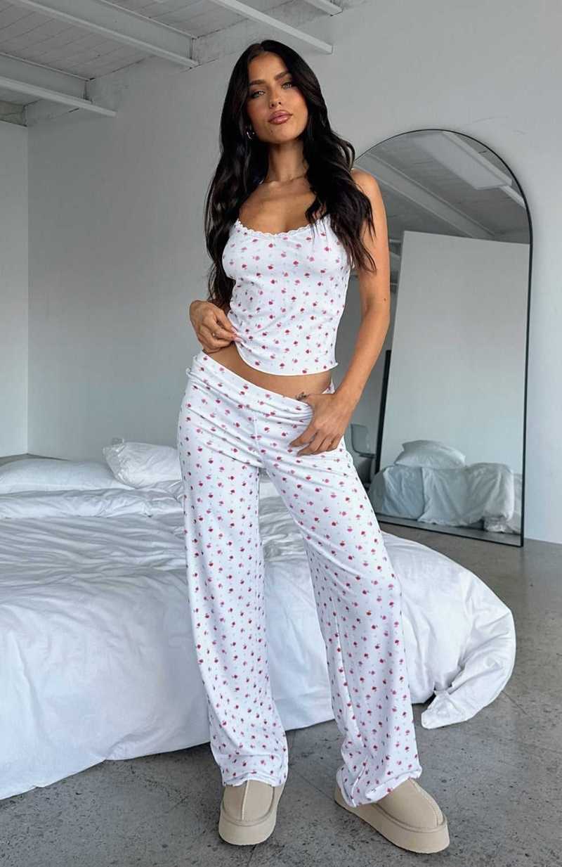 White Fox Blissful Dreams Pyjamas Set Bloom | HPAMDQ-789