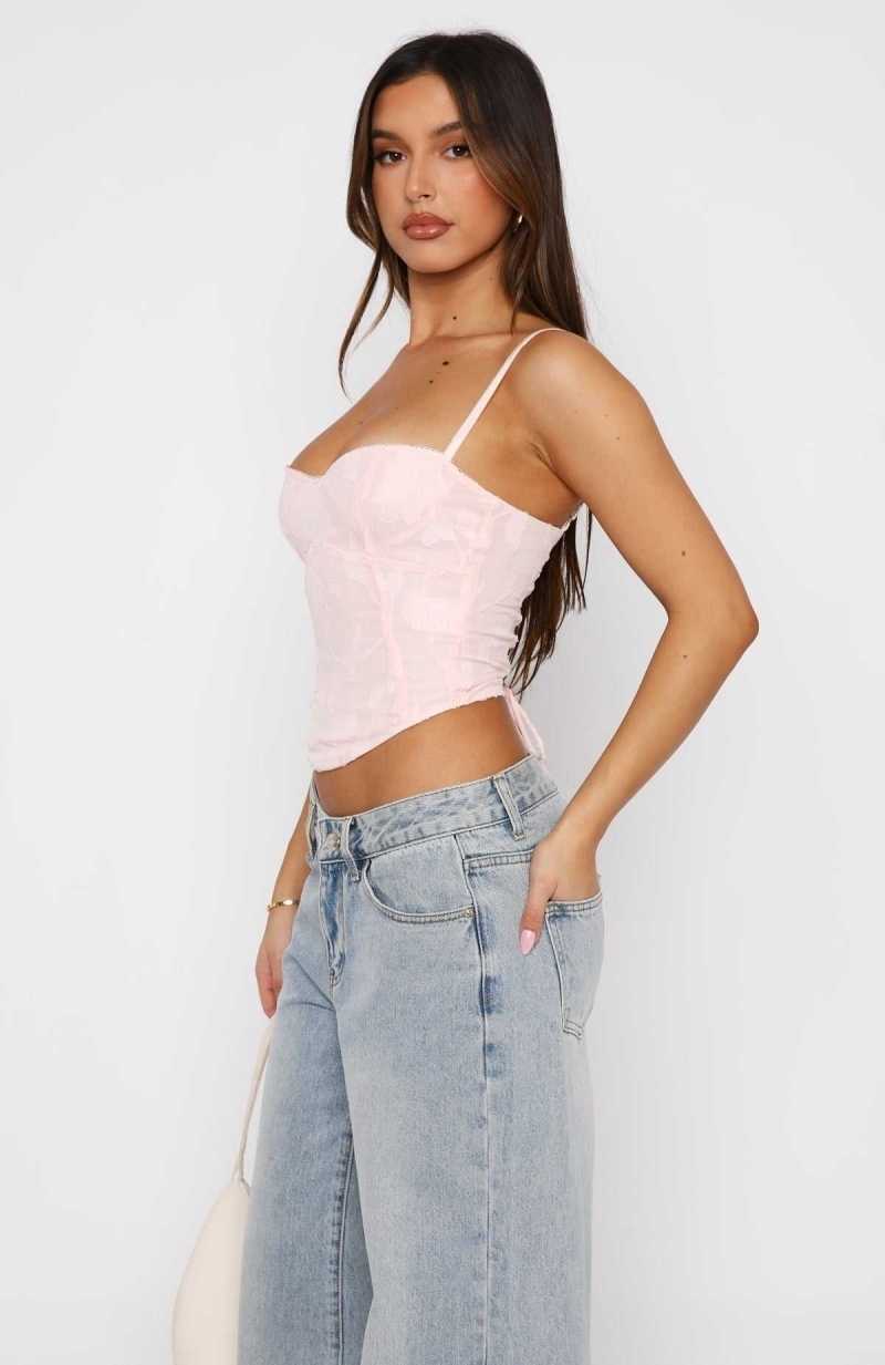 White Fox Broken Dreams Bustier Baby Pink | JHWBQT-023