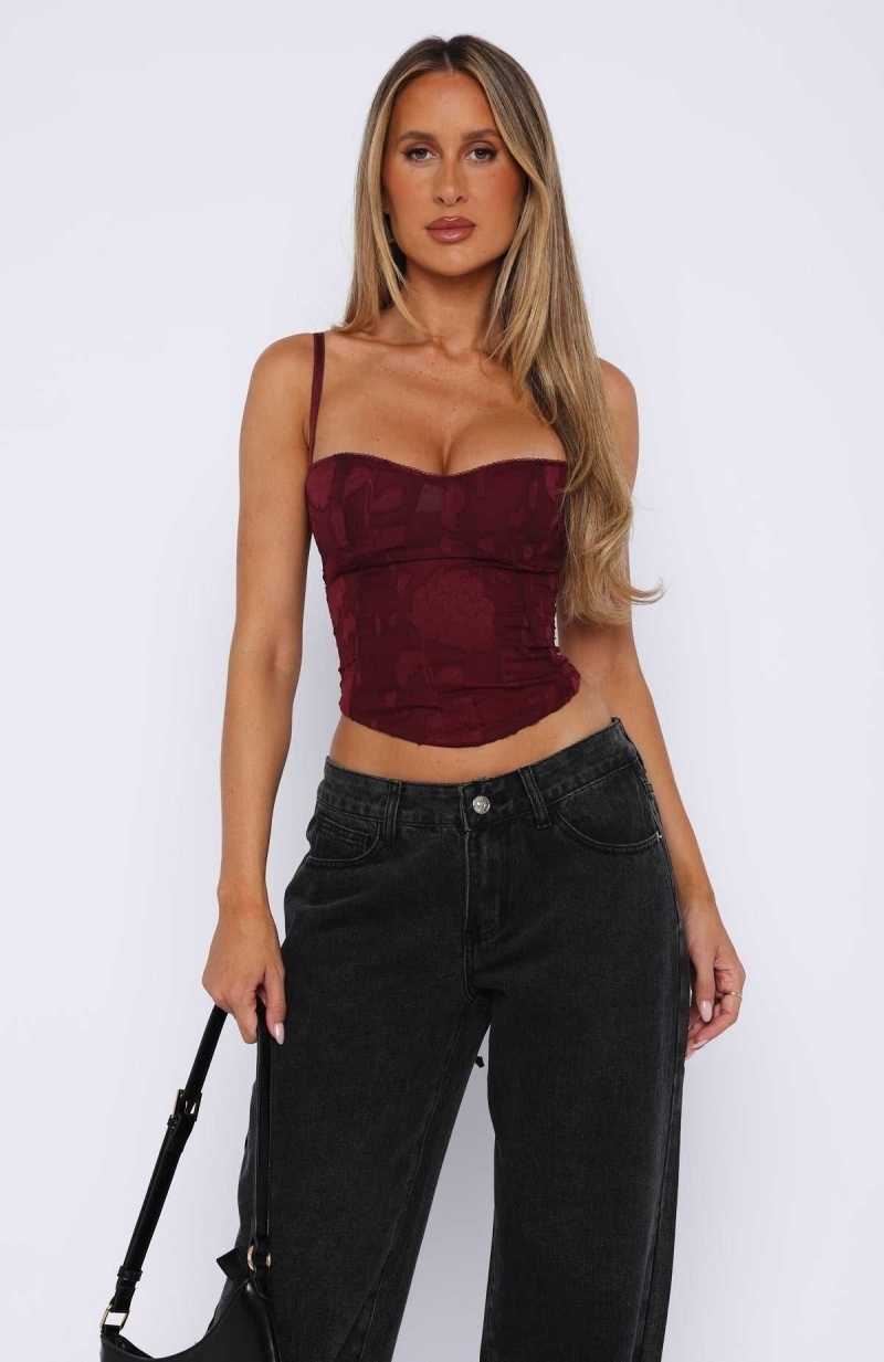 White Fox Broken Dreams Bustier Wine | TWNIXL-912