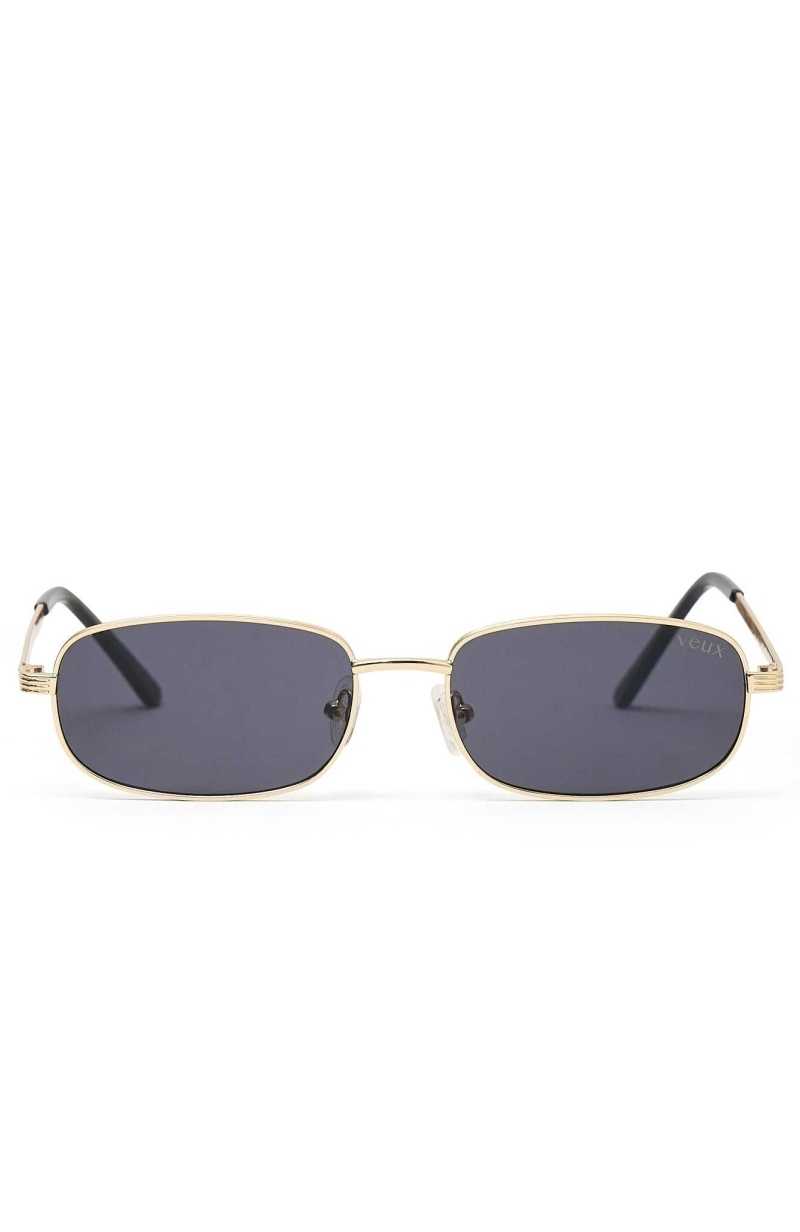 White Fox Canyon Sunglasses Gold/Black Lens | AYHQDC-459