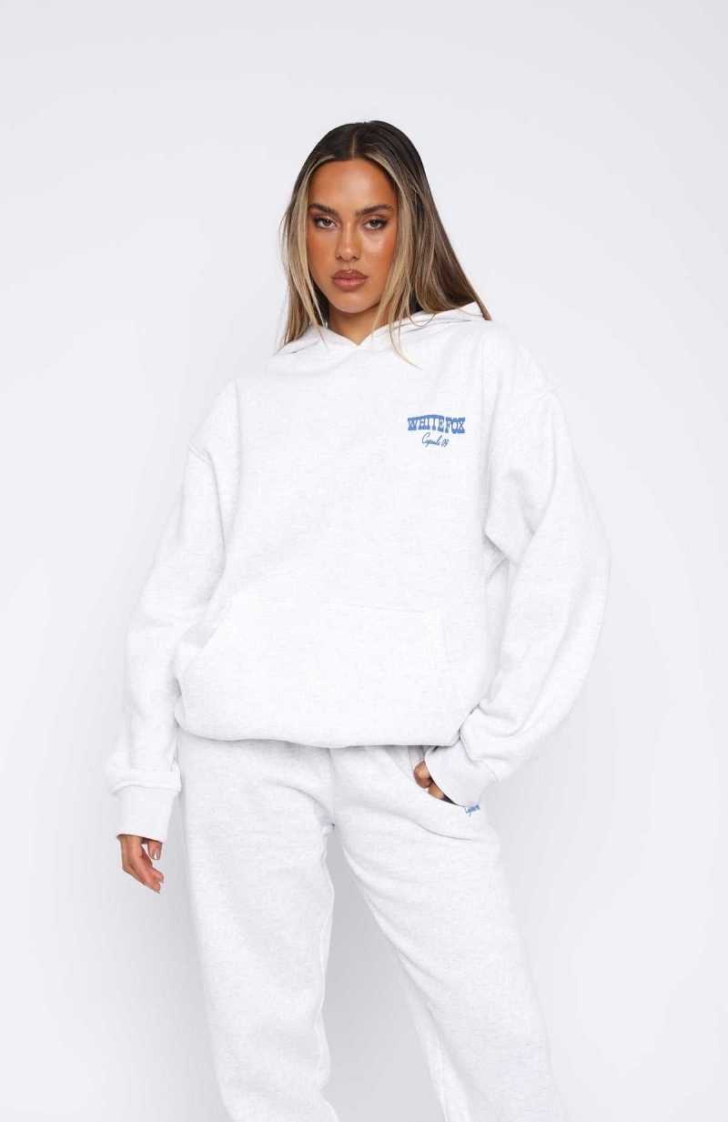 White Fox Capsule 9 Western Classic Oversized Hoodie Grey Marle | PBWCDR-984