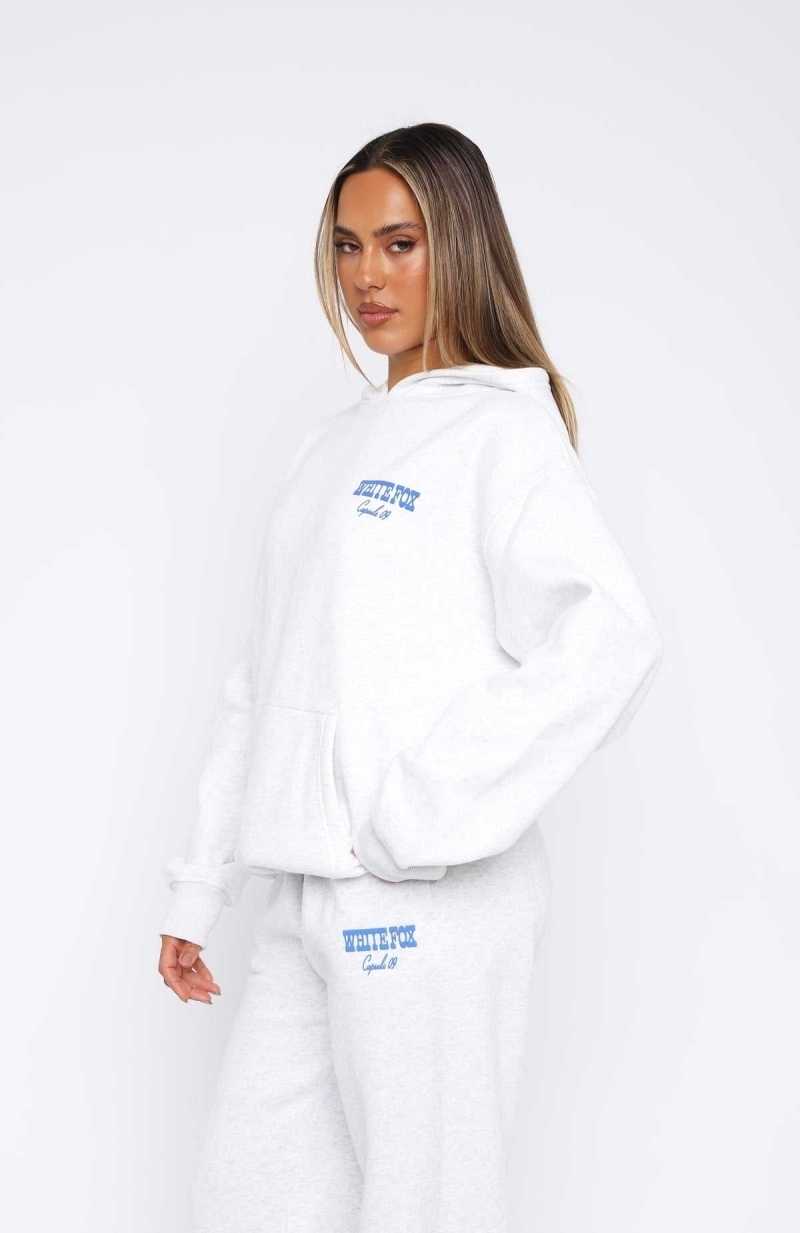 White Fox Capsule 9 Western Classic Oversized Hoodie Grey Marle | PBWCDR-984