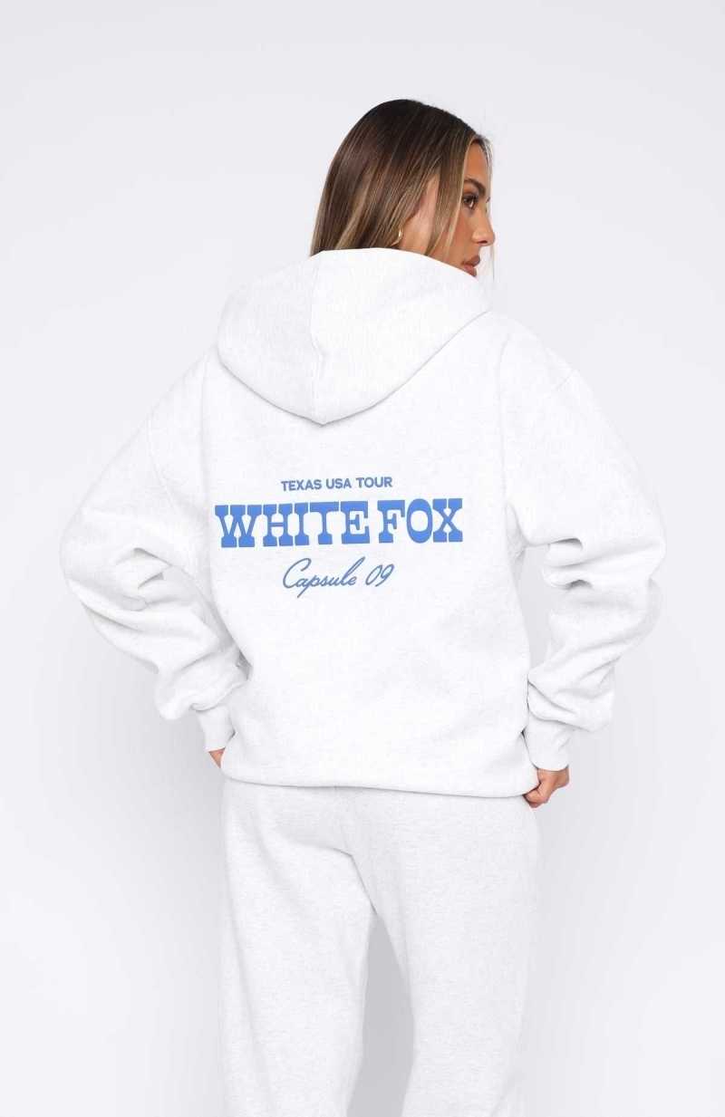 White Fox Capsule 9 Western Classic Oversized Hoodie Grey Marle | PBWCDR-984