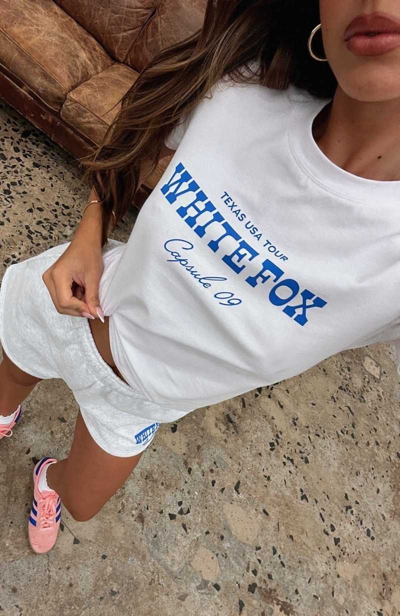 White Fox Capsule 9 Western Classic Relaxed Baby Tee White | GMPOEU-509