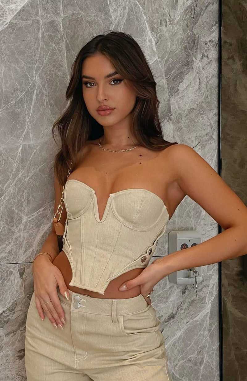 White Fox Change My Mind Bustier Oatmeal | FEUWTA-268