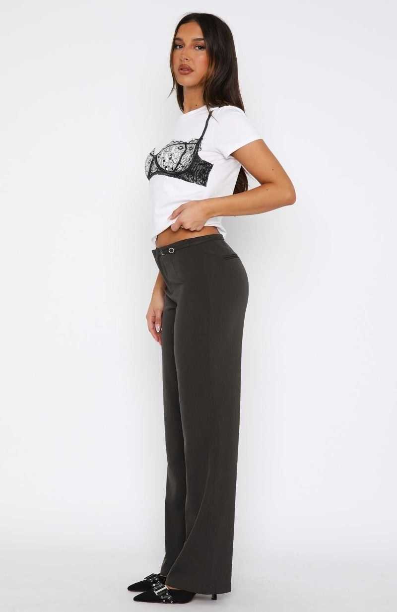 White Fox Chasing Tales Pants Charcoal | VNUYKQ-692