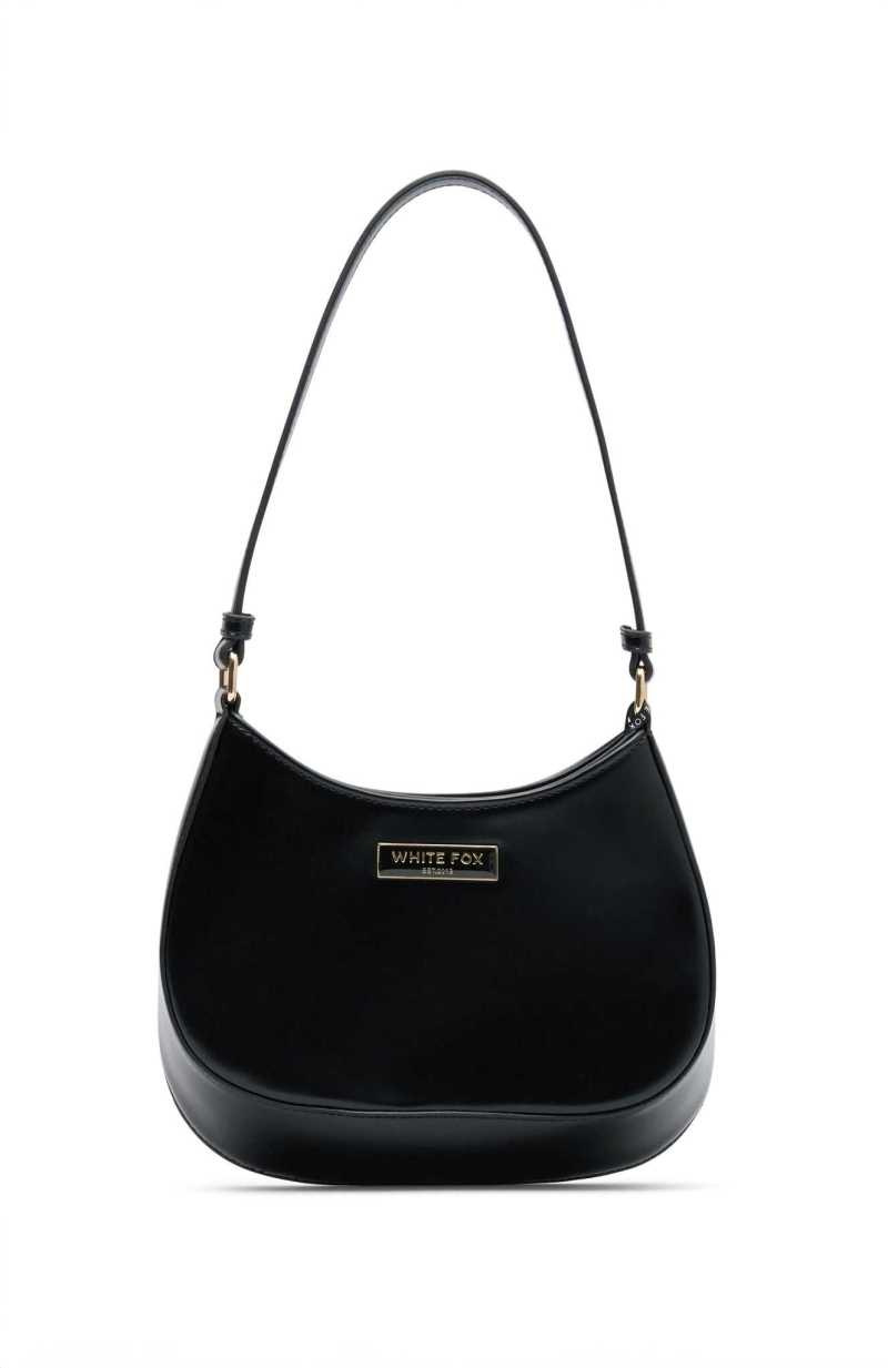 White Fox City Lights Shoulder Bag Black | QECUGT-482