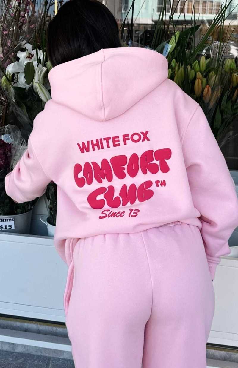 White Fox Comfort Club Oversized Hoodie Bon Bon | ETOLAZ-128