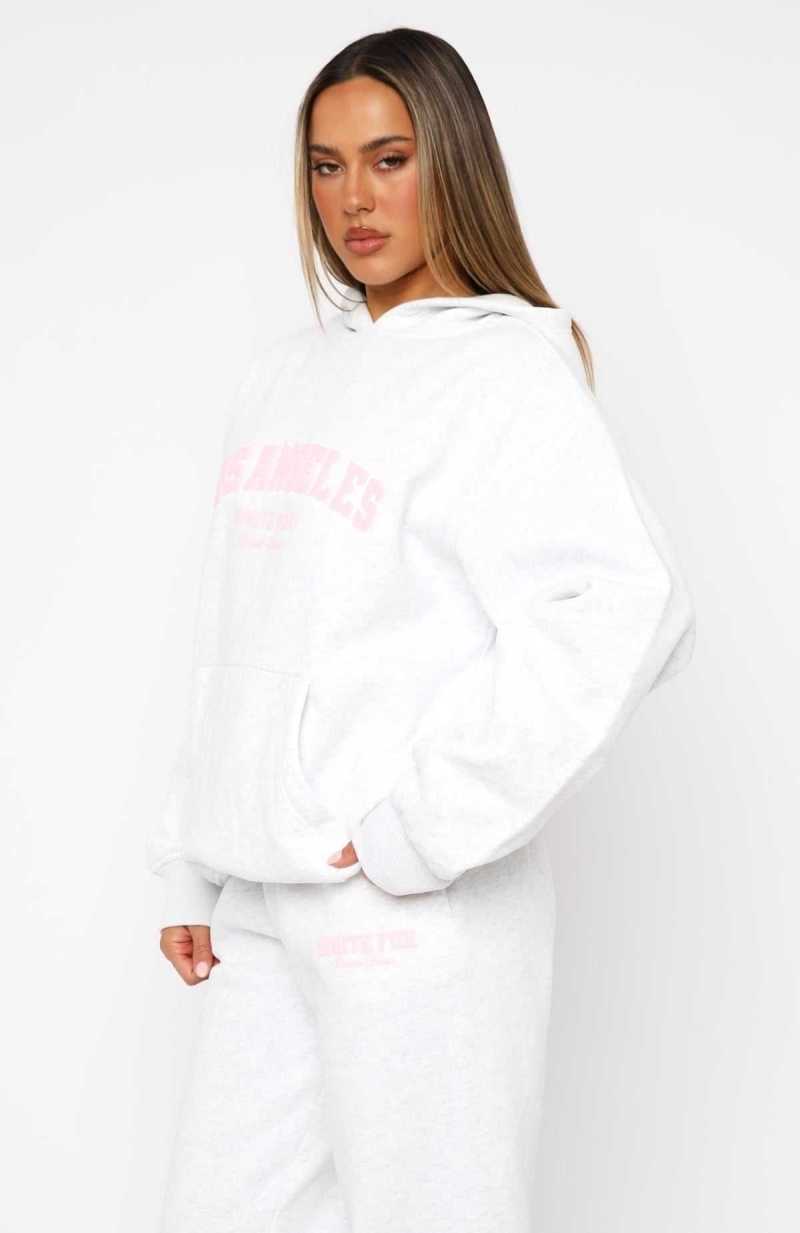 White Fox Decade Classics Global Oversized Hoodie Grey Marle | FVWKHY-958