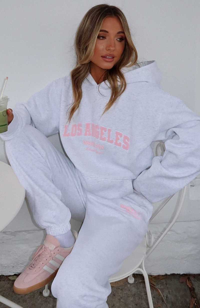 White Fox Decade Classics Global Oversized Hoodie Grey Marle | FVWKHY-958