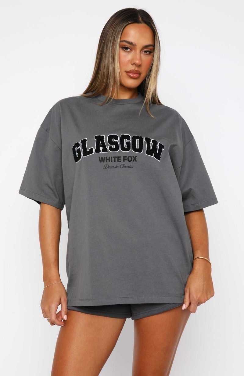 White Fox Decade Classics Global Oversized Tee Volcanic | ZEKAFB-862