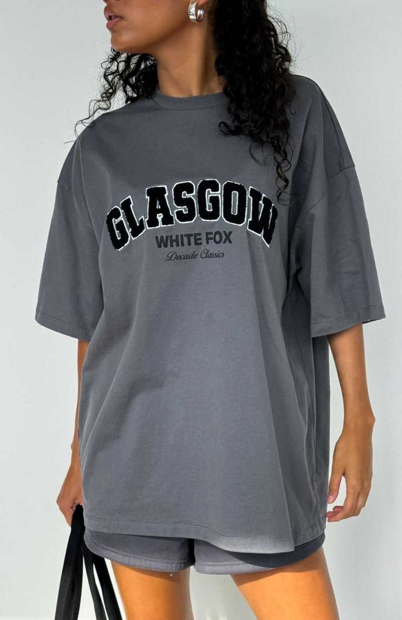 White Fox Decade Classics Global Oversized Tee Volcanic | ZEKAFB-862