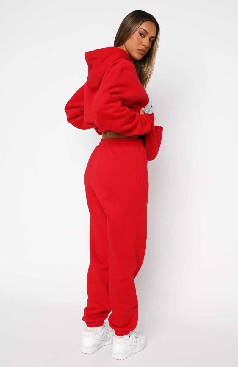 White Fox Decade Classics Varsity Sweatpants Red | ORBYXU-206