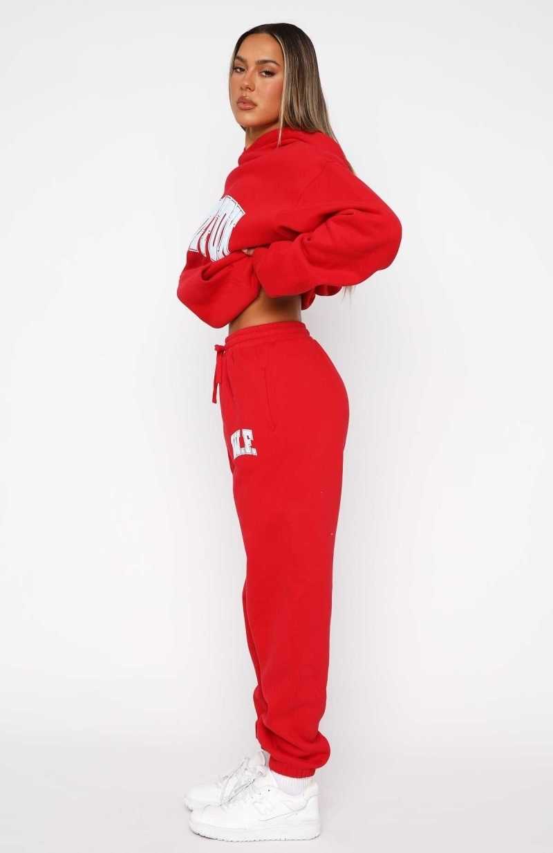 White Fox Decade Classics Varsity Sweatpants Red | ORBYXU-206