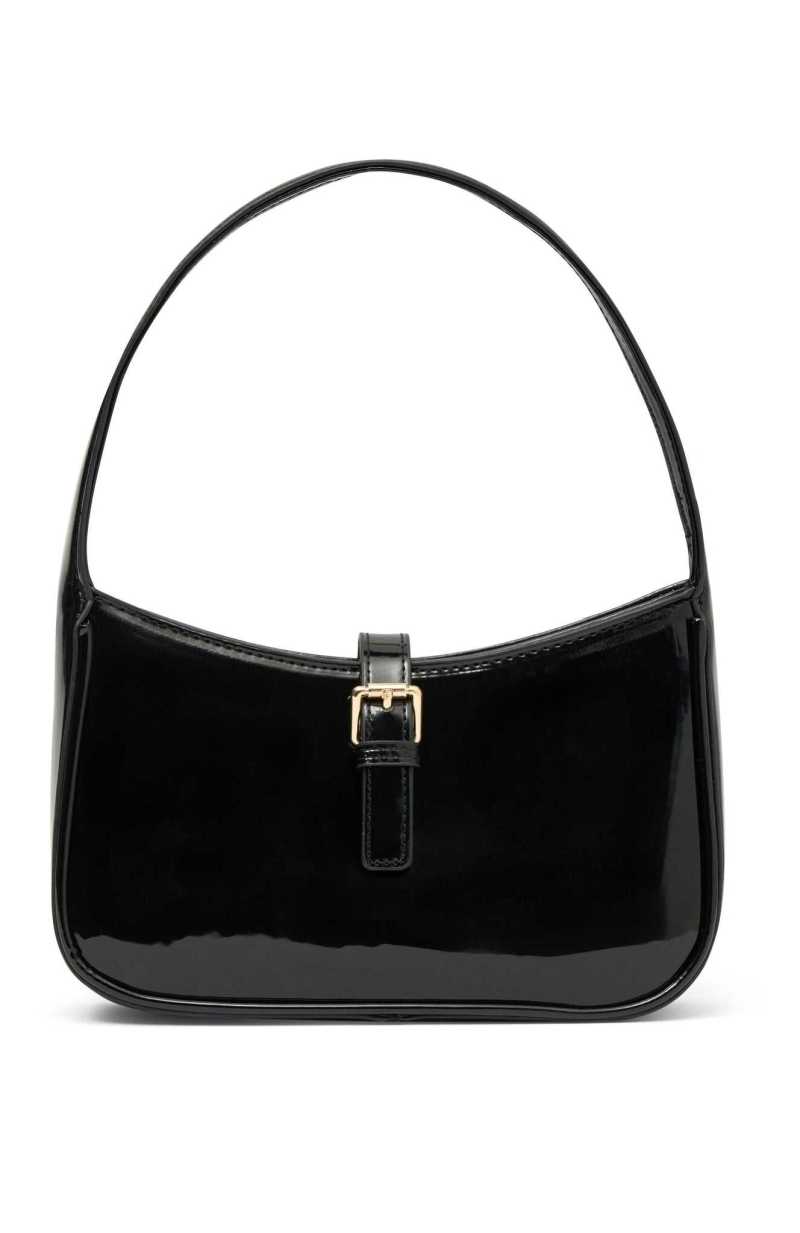 White Fox Dionne Large Shoulder Bag Black | SEIZWJ-158