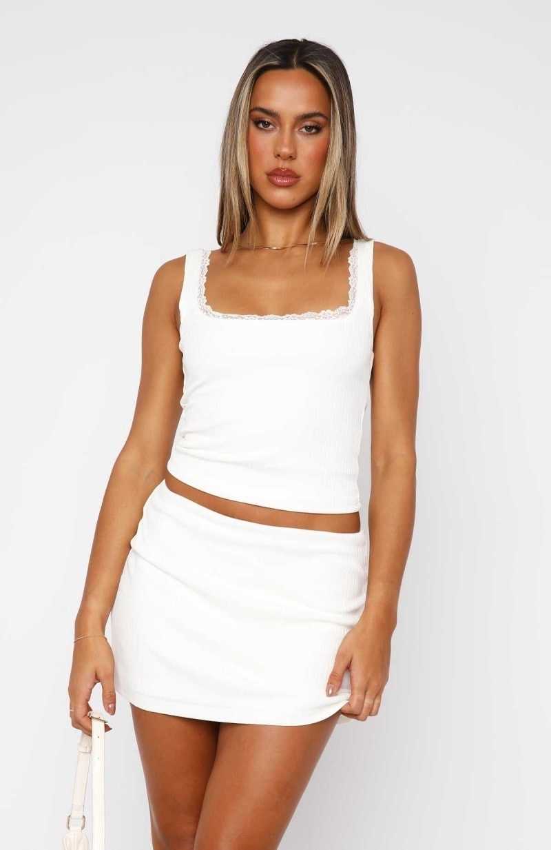 White Fox Don't Even Know You Mini Skirt White | WDYSGV-086