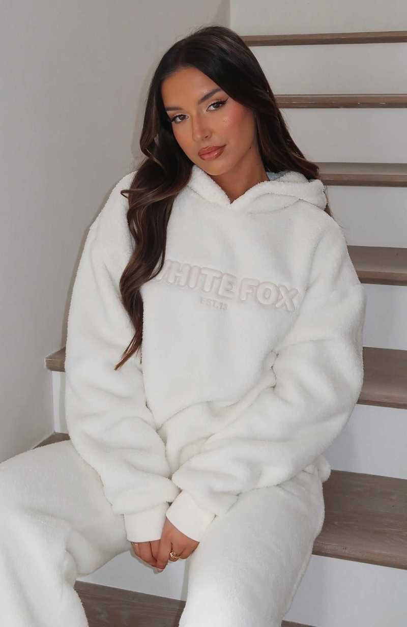 White Fox Don\'t Lose Me Oversized Hoodie Off White | SUTJVG-235