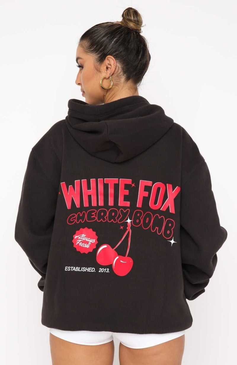 White Fox Don't Waste Time Hoodie Charcoal | CIDSJM-362