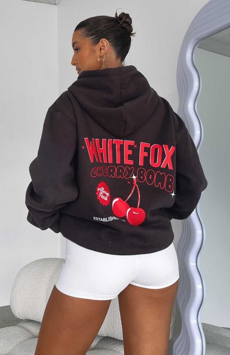 White Fox Don\'t Waste Time Hoodie Charcoal | CIDSJM-362