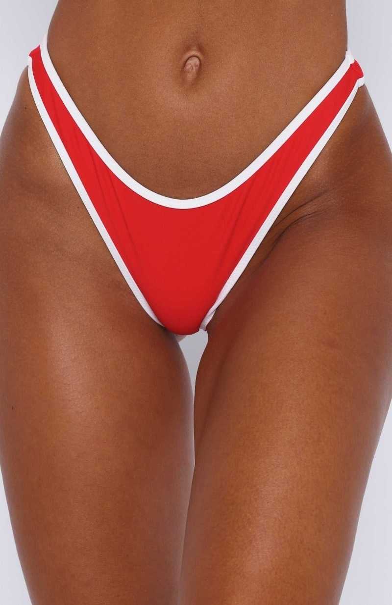 White Fox Double Bay Bottoms Red/White | UKEZAG-678