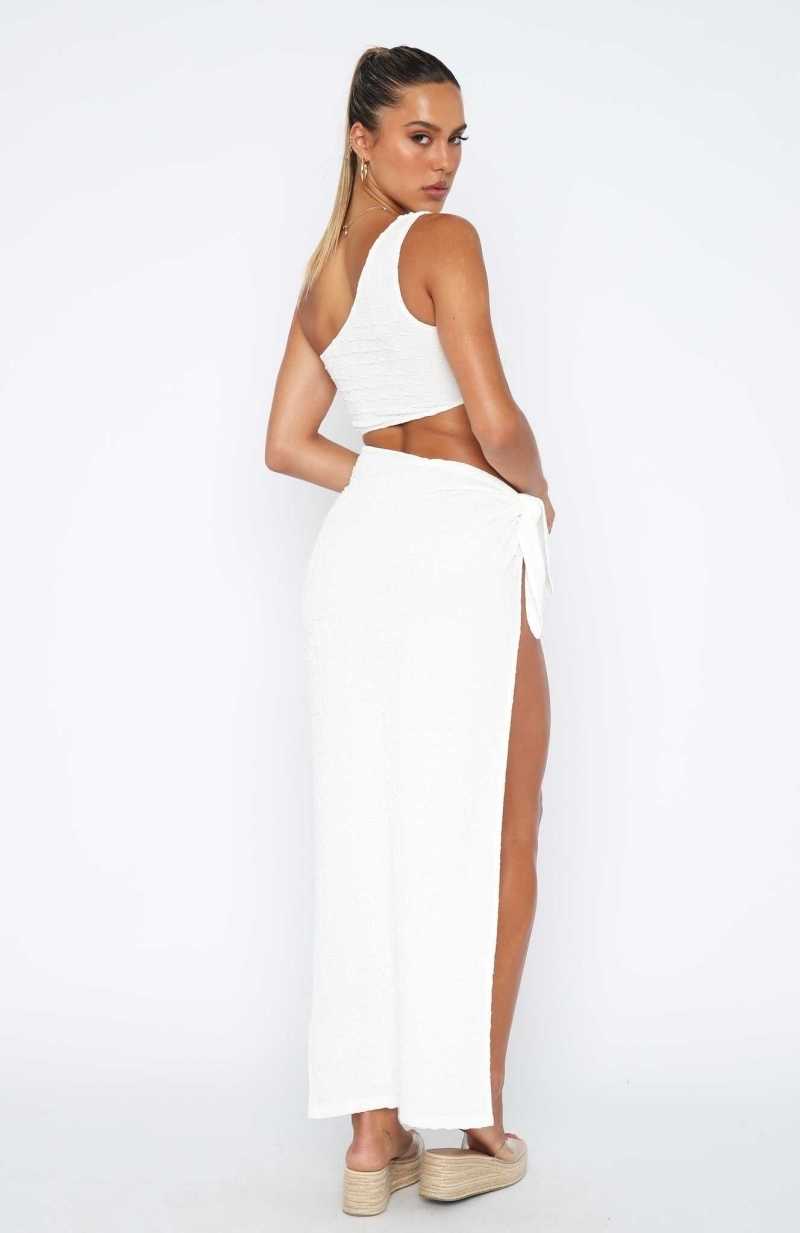 White Fox Dream Girl Maxi Dress White | DMJSWR-715