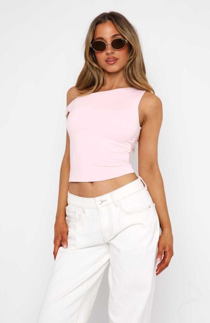 White Fox Dressing Up Top Baby Pink | SUYVXZ-607