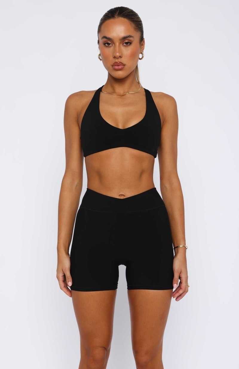 White Fox Energize Me Sports Bra Black | GBUJHP-694