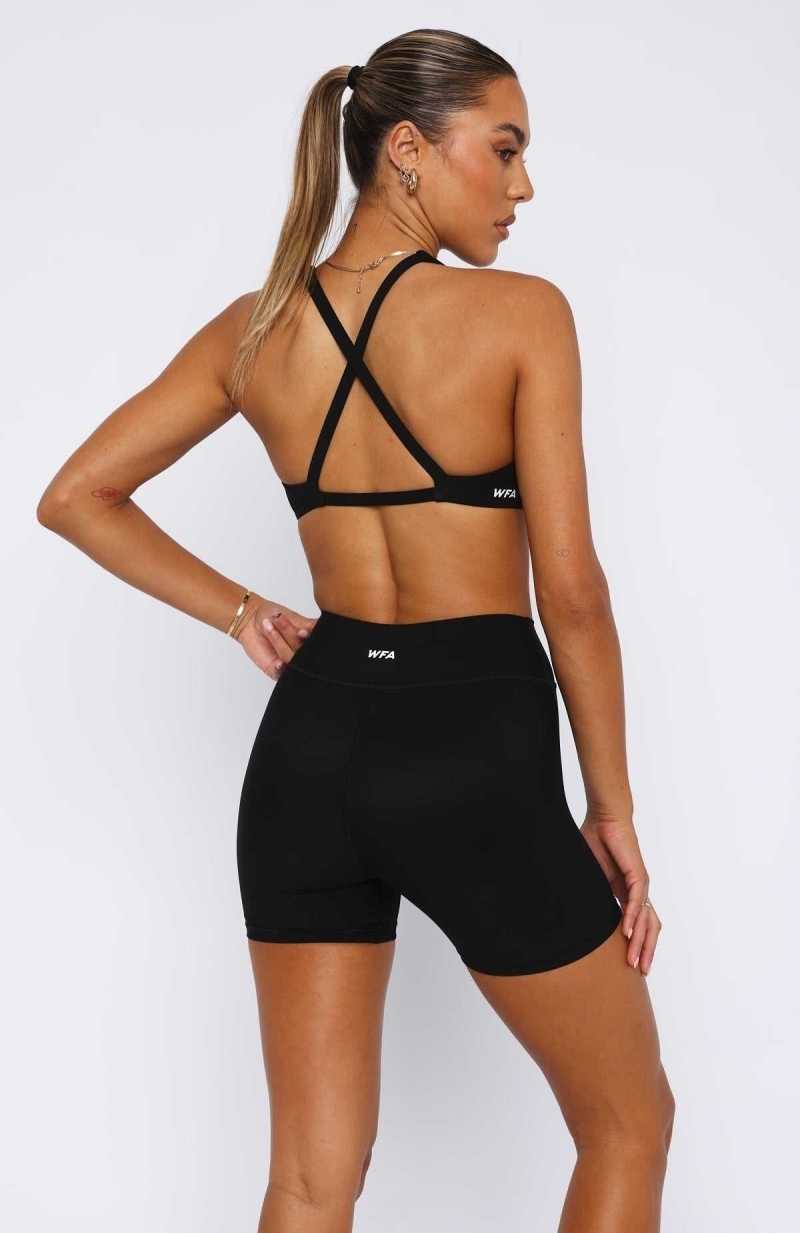 White Fox Energize Me Sports Bra Black | GBUJHP-694