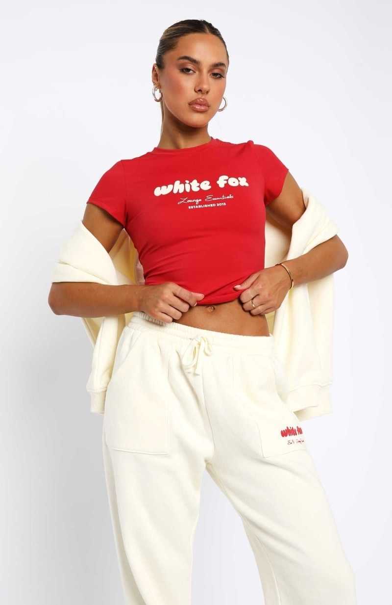 White Fox Era 8 Baby Tee Salsa | NJGWBR-716