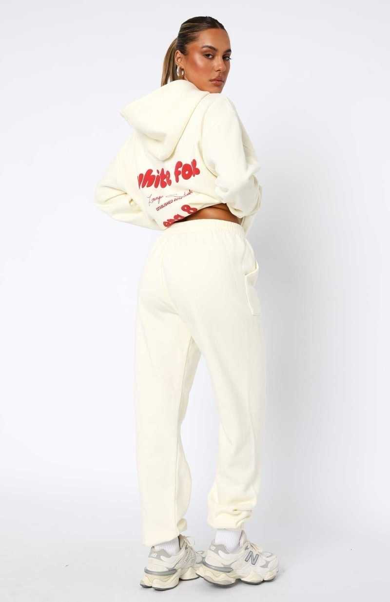 White Fox Era 8 Sweatpants Cherry Cream | OUNIKB-690