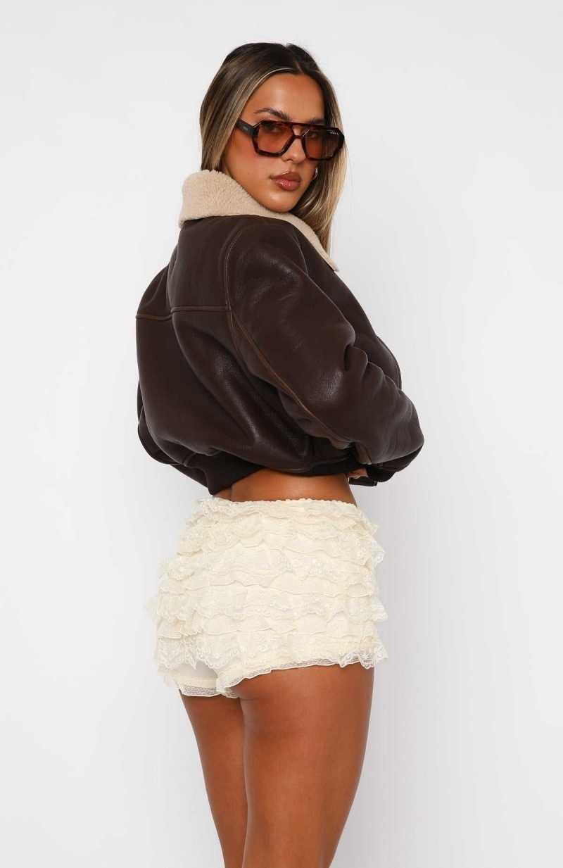 White Fox Fairy Floss Shorts Vanilla | PNWOFX-734