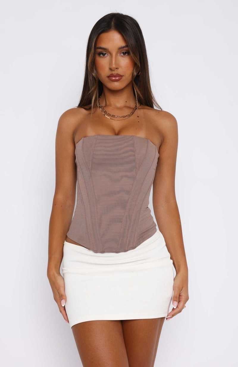 White Fox Feeling Fun Bustier Mocha | DSBJOE-431