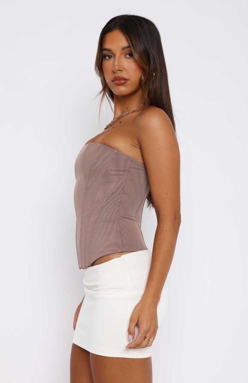 White Fox Feeling Fun Bustier Mocha | DSBJOE-431