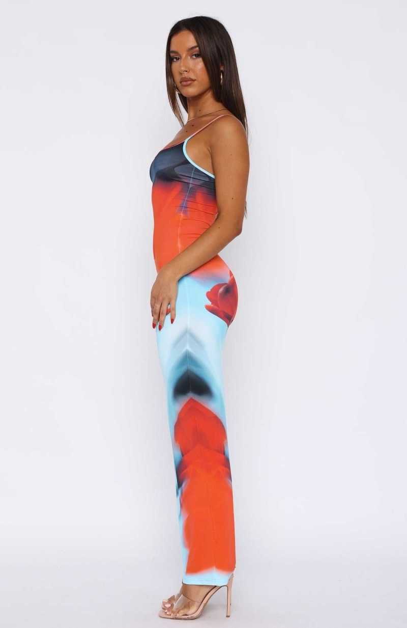 White Fox Feeling The Heat Maxi Dress Imperial Sapphire | GYPIEB-489