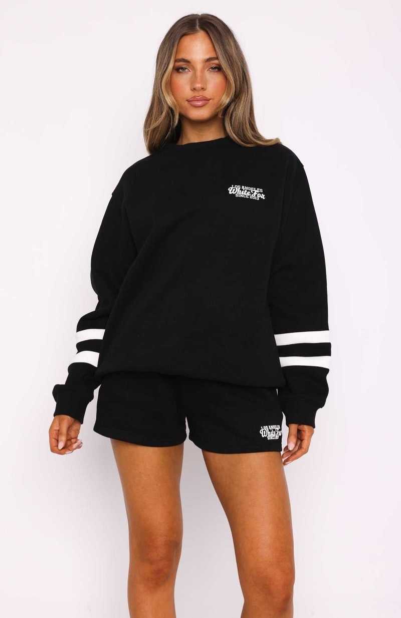 White Fox Final Round Oversized Sweater Black | LVMSFD-581