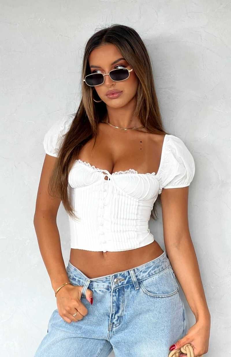 White Fox Find Me Top White | SFMULZ-861