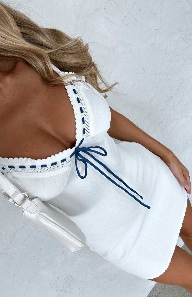 White Fox For Your Love Mini Dress White | KISFYA-481