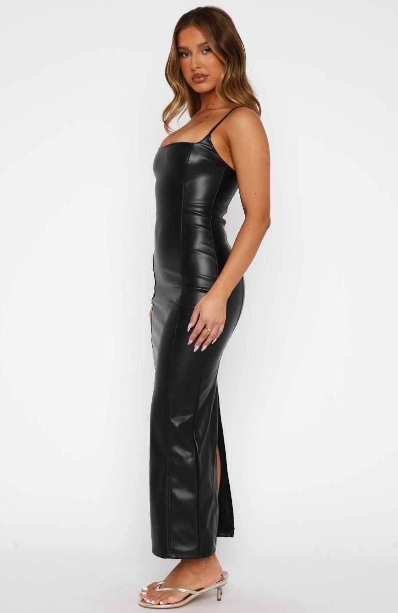 White Fox Forever Wanting Midi Dress Black | JRNEHX-245