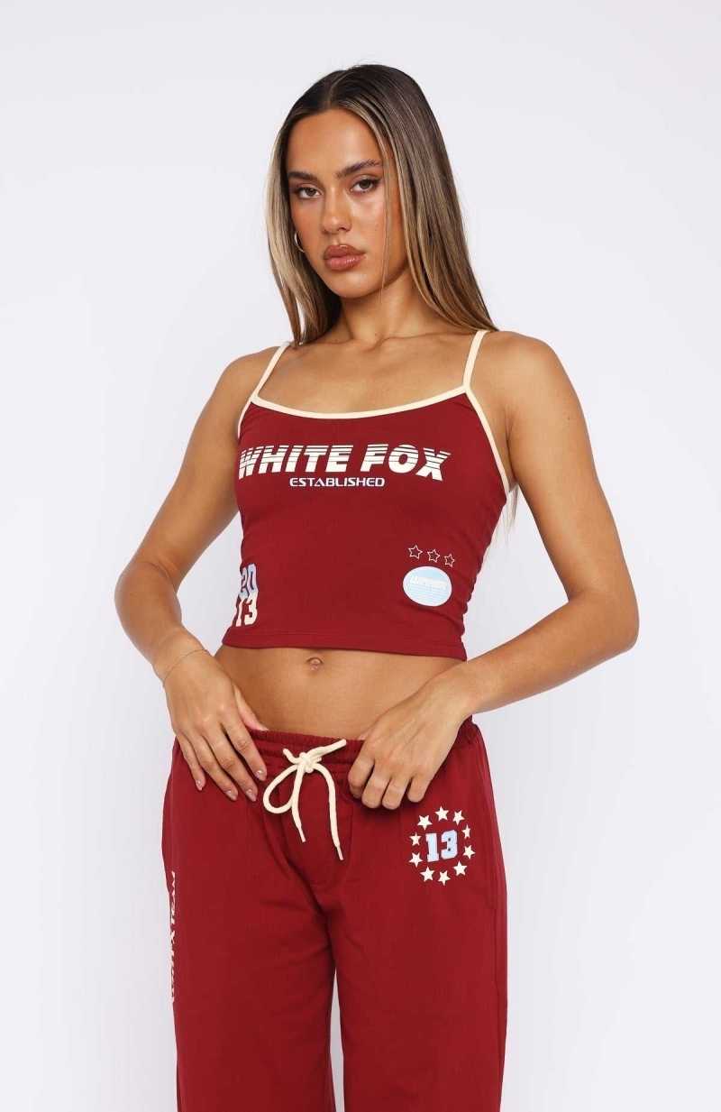 White Fox Full Schedule Singlet Burgundy | JLUYDE-452