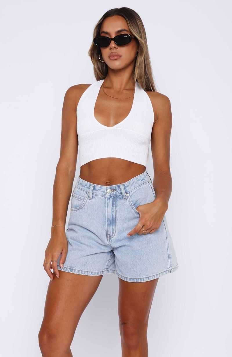 White Fox Get With It Halter Top White | TLWIRC-826