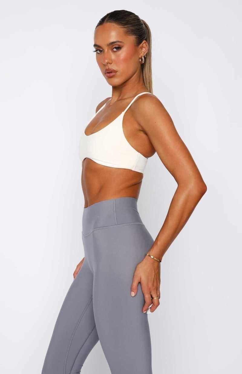 White Fox Giselle Sports Bra Buttercream | MJIOAX-984