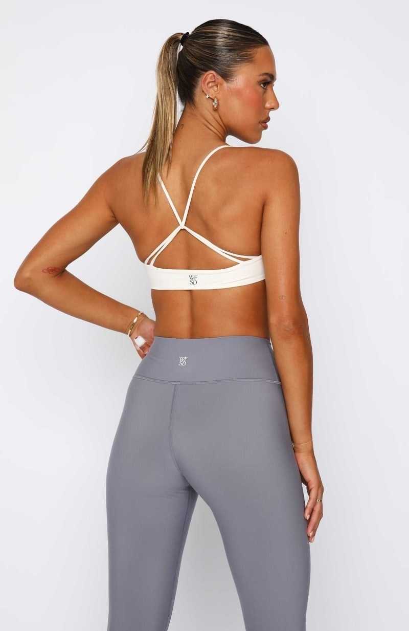 White Fox Giselle Sports Bra Buttercream | MJIOAX-984