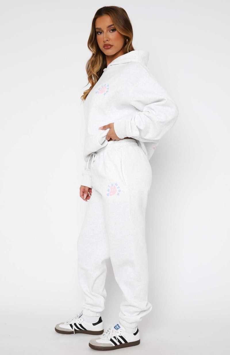 White Fox Give You The Best Sweatpants Grey Marle | DCALHU-683