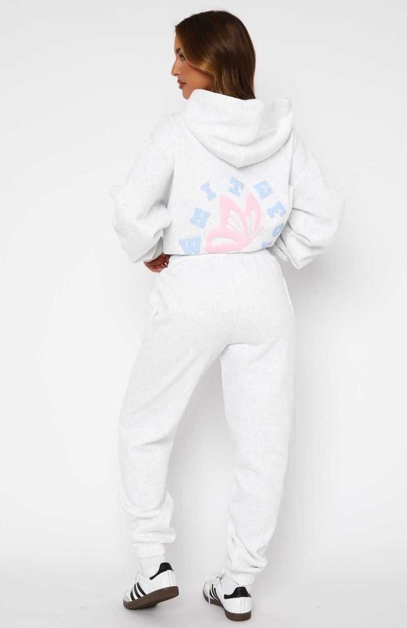 White Fox Give You The Best Sweatpants Grey Marle | DCALHU-683