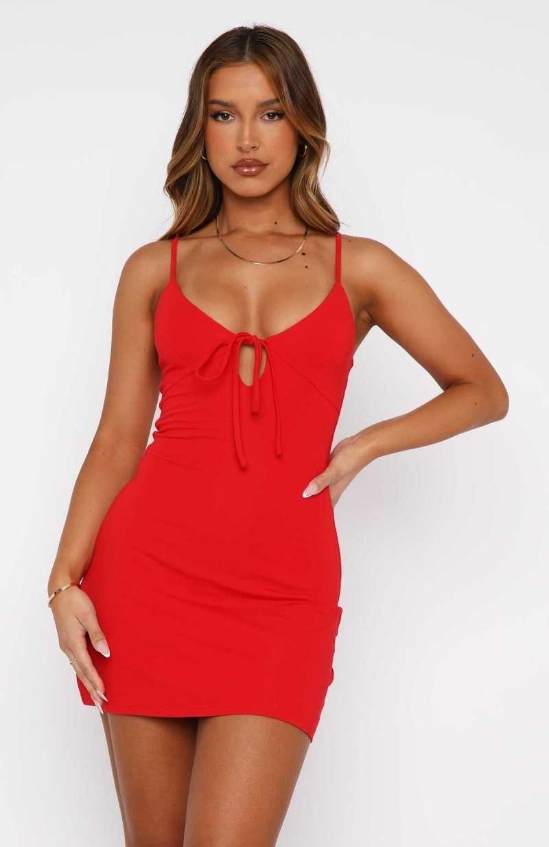 White Fox Going Out Tonight Mini Dress Red | NACSYT-907