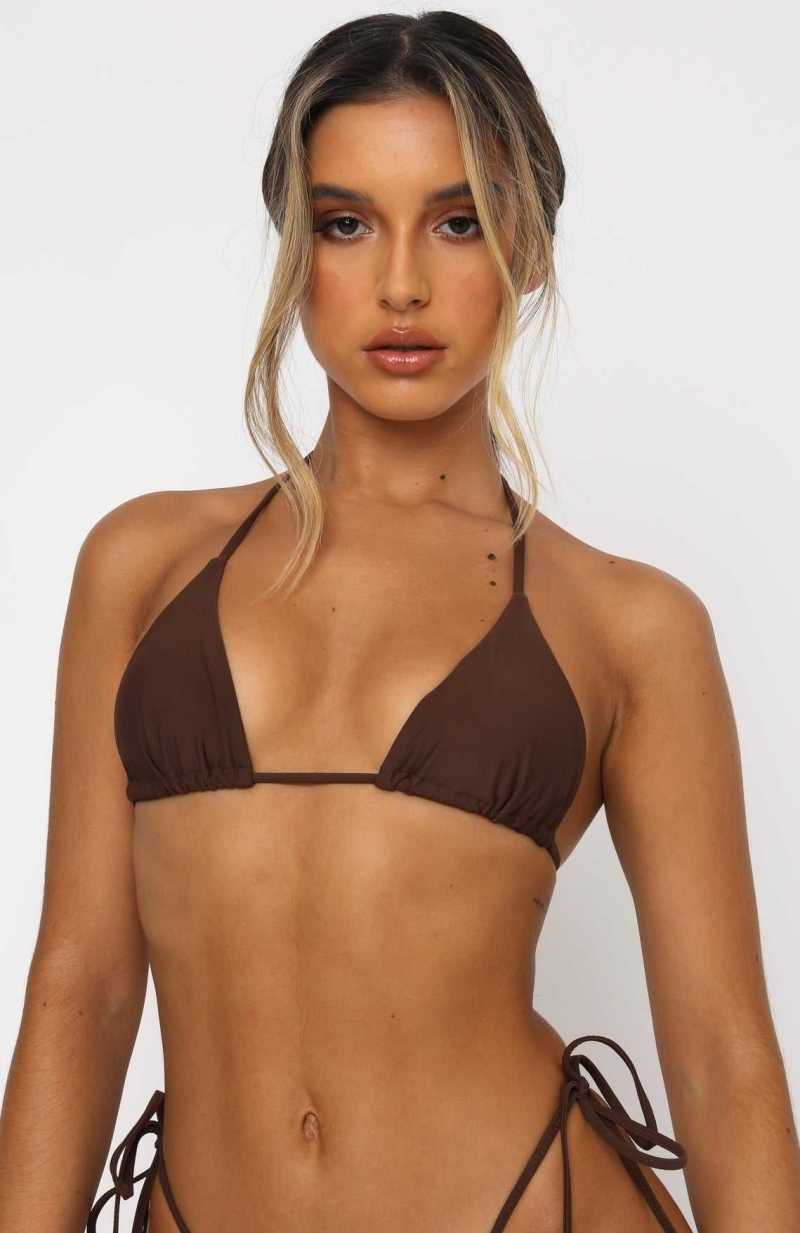 White Fox Golden Hour Bikini Top Chocolate | IFNQBY-168