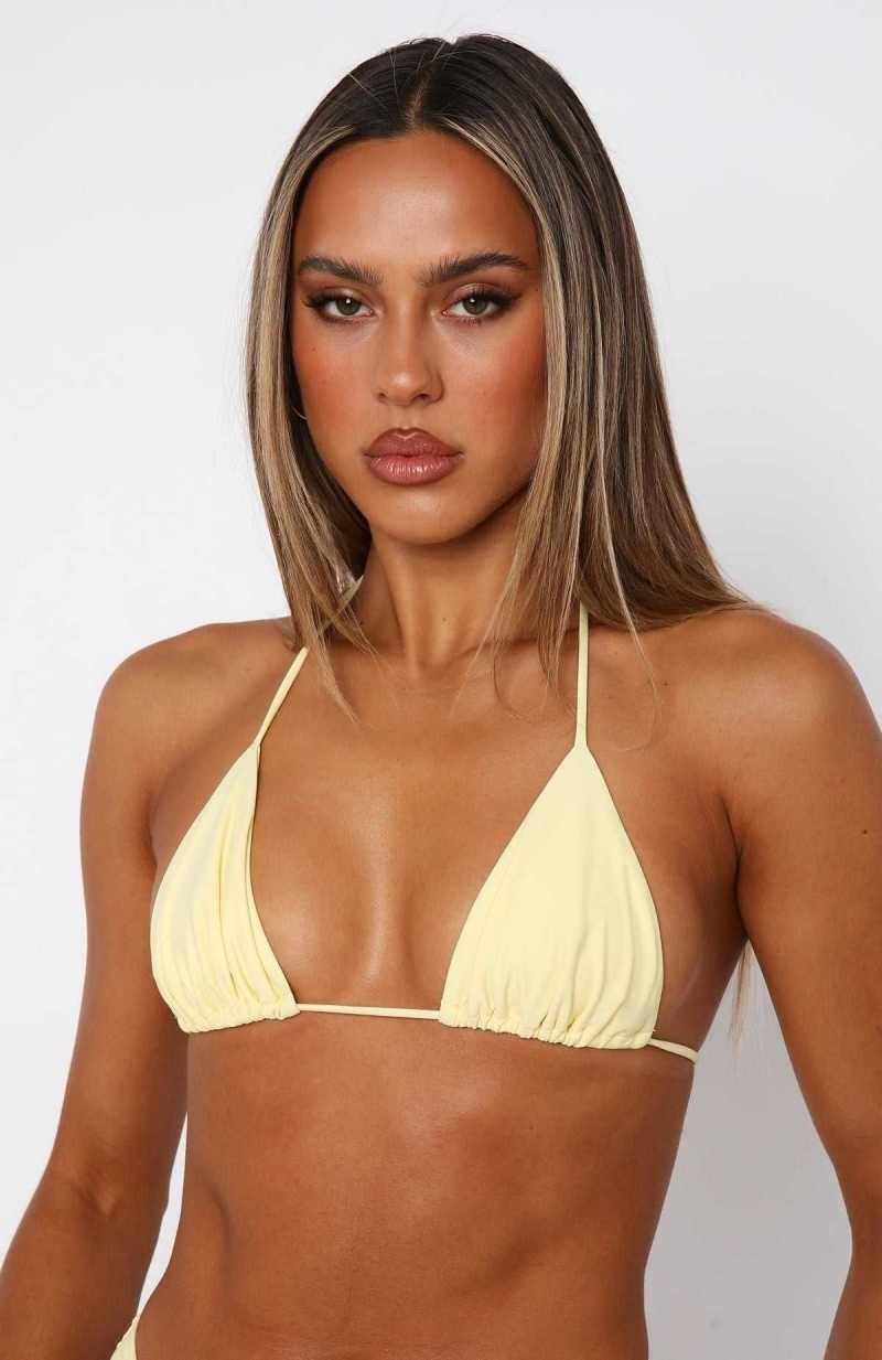 White Fox Golden Hour Bikini Top Lemon | ACLPKZ-749