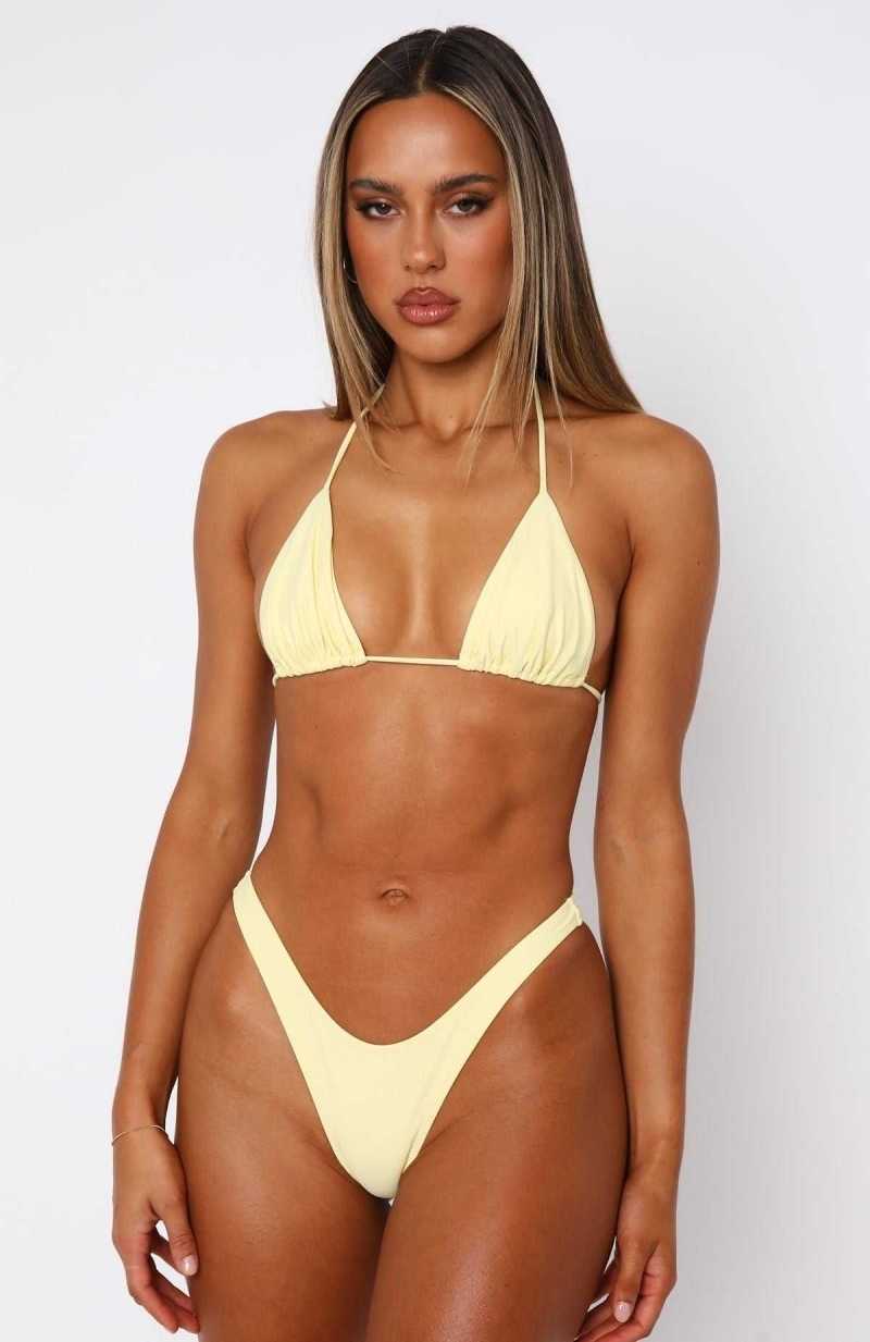 White Fox Golden Hour Bikini Top Lemon | ACLPKZ-749